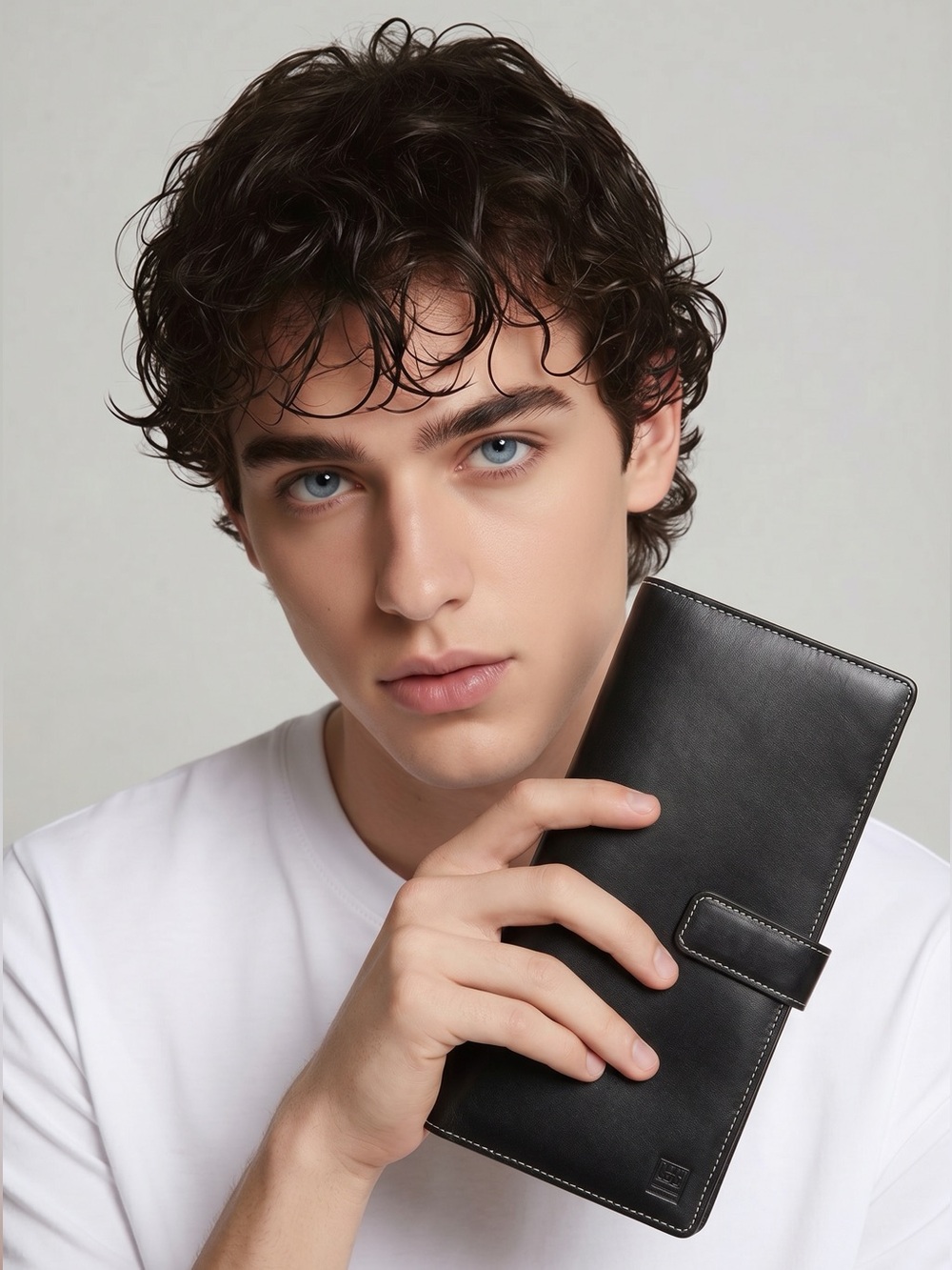 Ike Behar Black Leather men's travel wallet